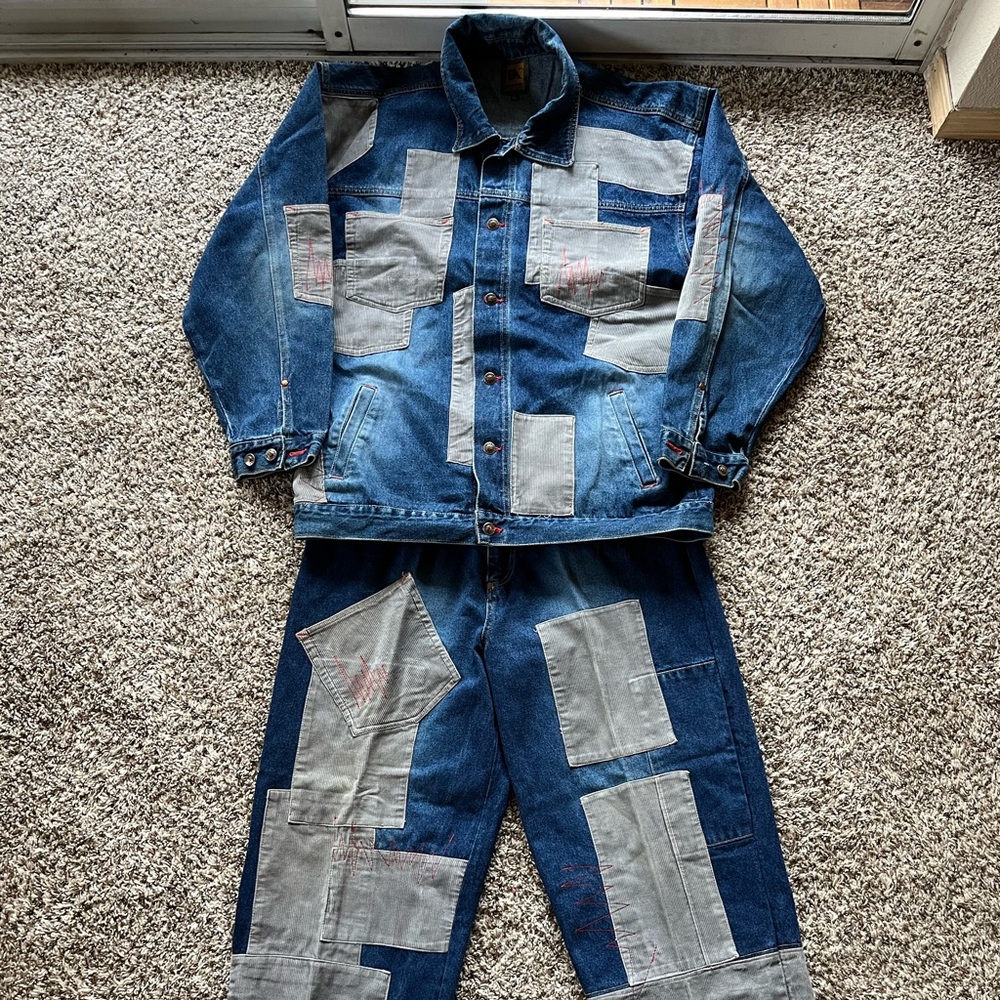 *Rare* Vintage Boom X Made In Russia Denim Corduroy Jeans And Jacket Set Mens XL